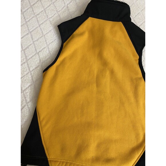 Vintage LL Bean Women’s Black/Yellow Vest Fur Trim Two Front Pockets Sz Petite M - Picture 9 of 15